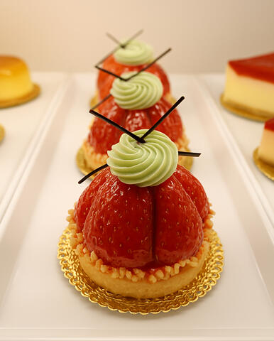 Torta de morango e pistache